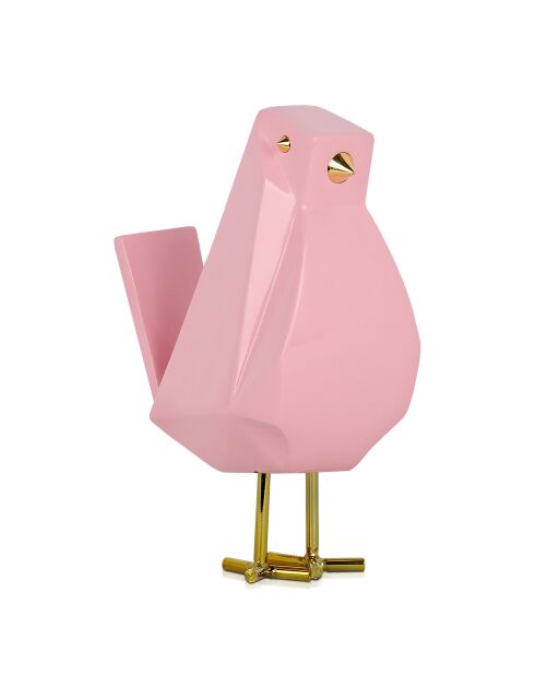 Sculpture pop art Oiseau rose rose - 13x7x18 cm