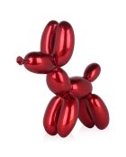 Sculpture pop art Petit chien ballon rouge - 27x26x9.5 cm