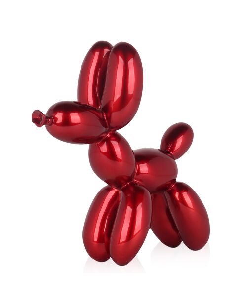 Sculpture pop art Petit chien ballon rouge - 27x26x9.5 cm