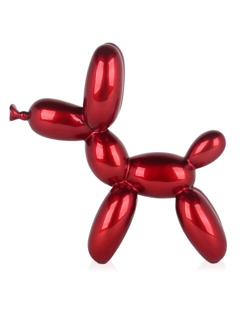 Sculpture pop art Petit chien ballon rouge - 27x26x9.5 cm