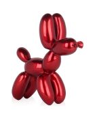 Sculpture pop art Petit chien ballon rouge - 27x26x9.5 cm