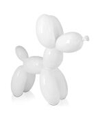 Petite sculpture petit chien ballon blanche - 26x27x9.5 cm