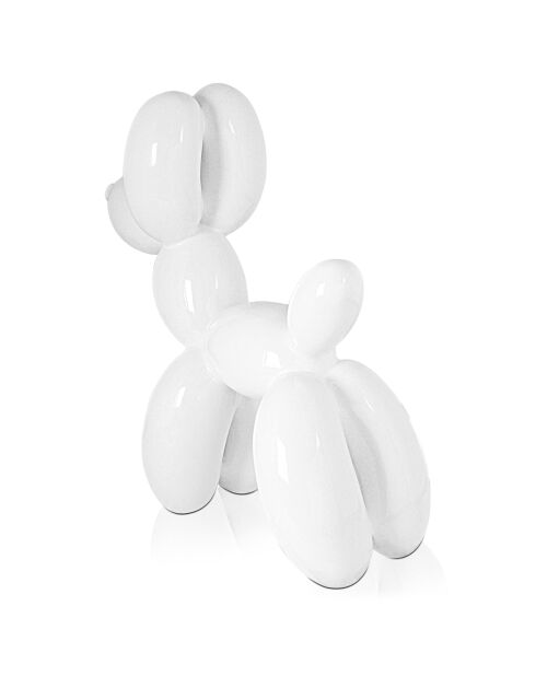 Petite sculpture petit chien ballon blanche - 26x27x9.5 cm