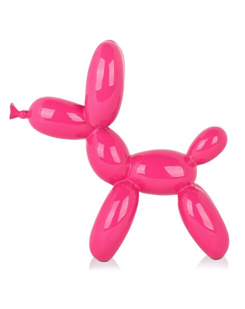 Sculpture Pop Art Chien rose - 27x26x9.5 cm