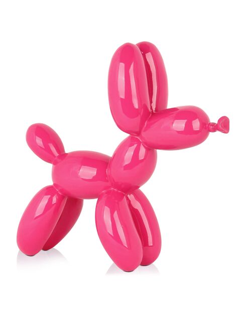 Sculpture Pop Art Chien rose - 27x26x9.5 cm