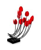 Sculpture en métal Coquelicots - 74x70x30 cm