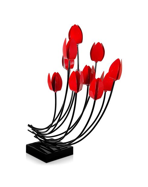 Sculpture en métal Coquelicots - 74x70x30 cm