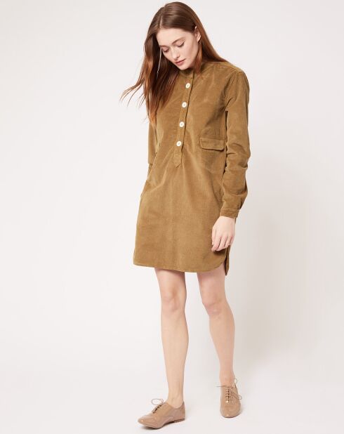 Robe en velours côtelé Haritz kaki