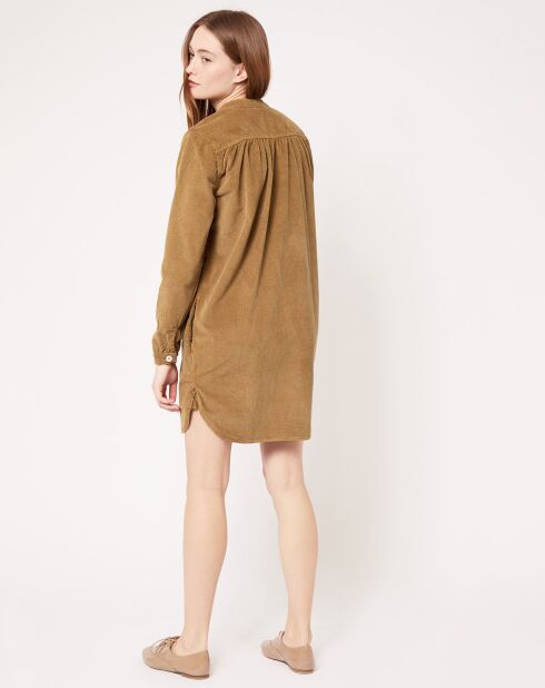 Robe en velours côtelé Haritz kaki