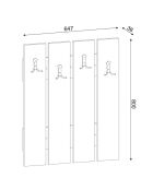 Porte-manteaux Scalabrin blanc - 64x80x3.5 cm