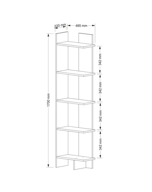 Bibliothèque Proietto blanche - 48.5x170x22 cm