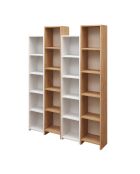 Bibliothèque Milazzi chêne/blanc - 134x25x180 cm