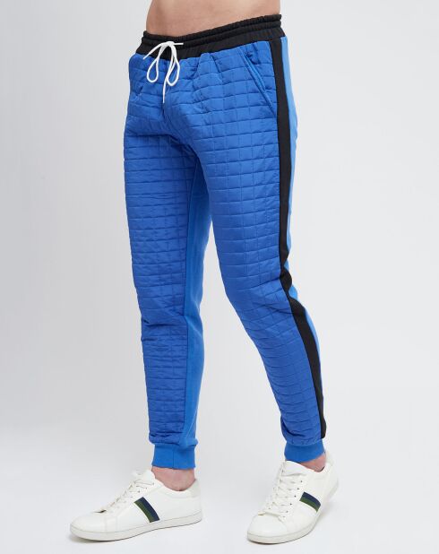 Pantalon de jogging bimatière bleu