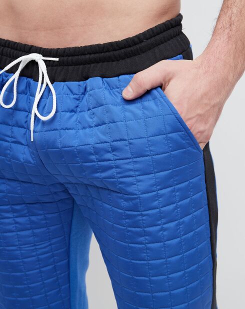 Pantalon de jogging bimatière bleu