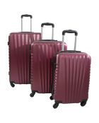 3 Valises 55/65/75 cm rouge bordeaux