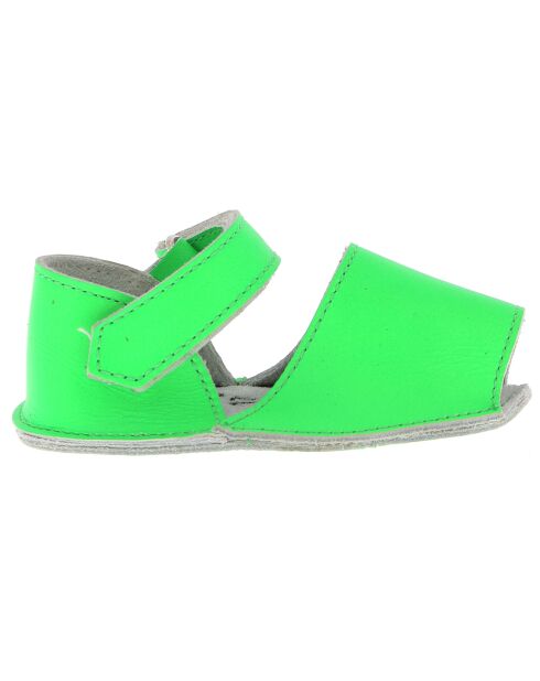 Jeanne Fluo grüne Ledersandalen