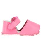Roze leren sandalen met zakjes