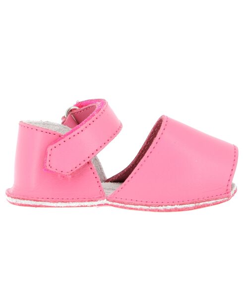 Roze leren sandalen met zakjes