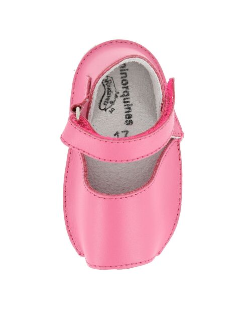 Roze leren sandalen met zakjes