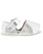 Zilveren leren sandalen met hagedissen