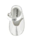 Zilveren leren sandalen met hagedissen