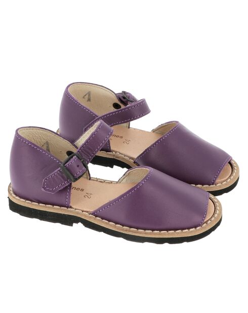 Jeanne paarse leren sandalen