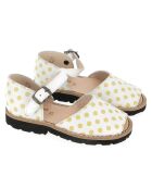 Sandalias amarillas de piel con lunares