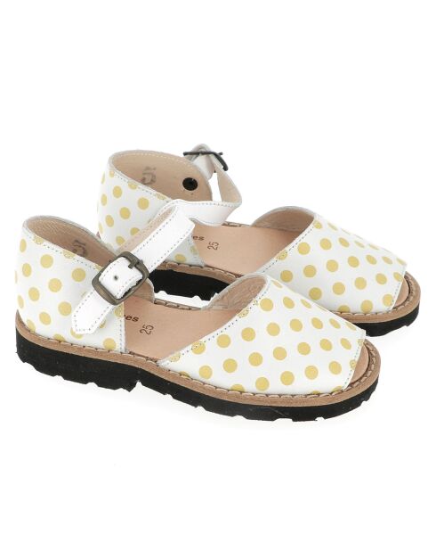 Sandales en Cuir Pois jaunes