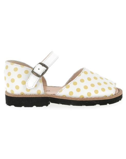 Sandales en Cuir Pois jaunes