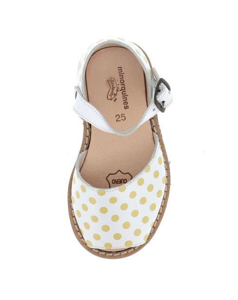 Sandales en Cuir Pois jaunes