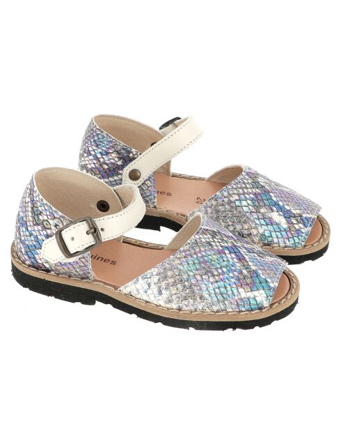 Sandalias de piel de pitón multicolor