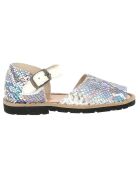 Sandali in pelle di pitone multicolor