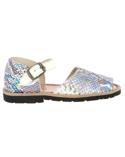 Sandalias de piel de pitón multicolor