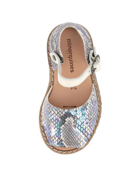 Sandalias de piel de pitón multicolor