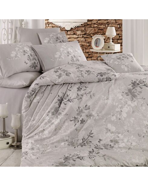 Parure housse de couette  Elena gris clair