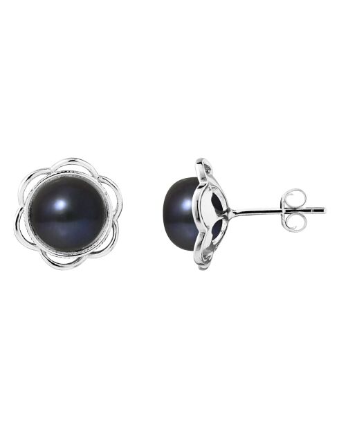 Boucles d'oreilles Argent Perles d'Eau Douce noires