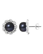 Boucles d'oreilles Argent & Perles d'Eau Douce noires