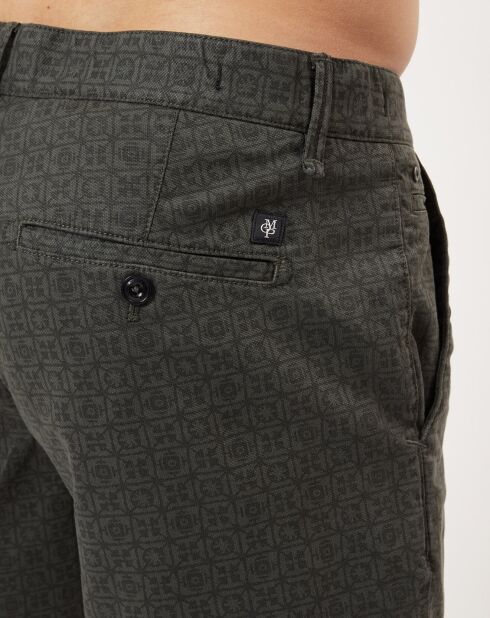 Short chino imprimé kaki