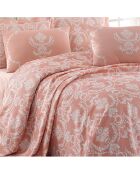 Dessus de lit Pure rose poudré/blanc
