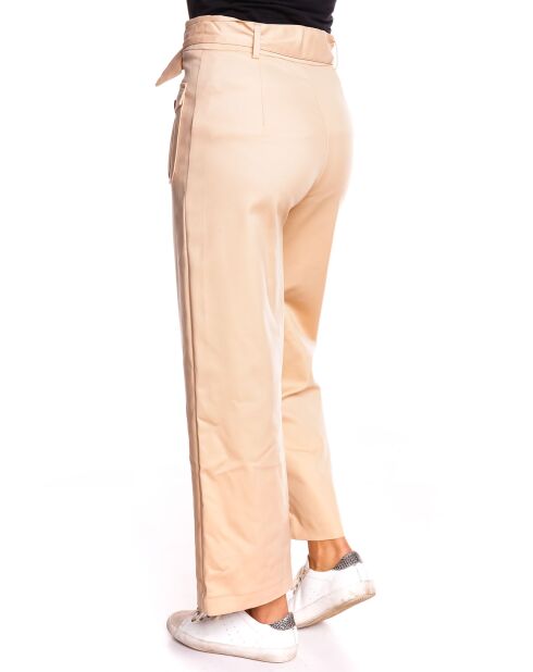 Pantalon large Solene beige