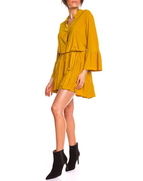 Robe volantée Cynthia moutarde