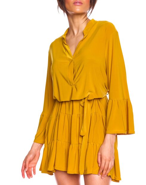 Robe volantée Cynthia moutarde
