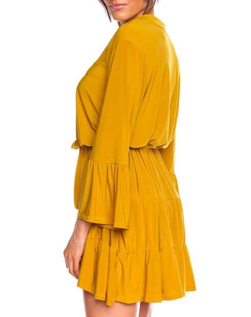 Robe volantée Cynthia moutarde
