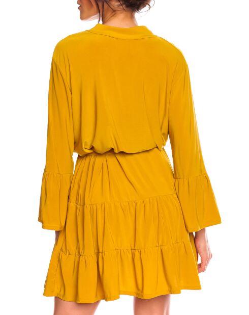 Robe volantée Cynthia moutarde