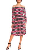 Robe imprimé graphique Sonia rouge