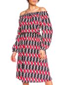 Robe imprimé graphique Sonia rouge