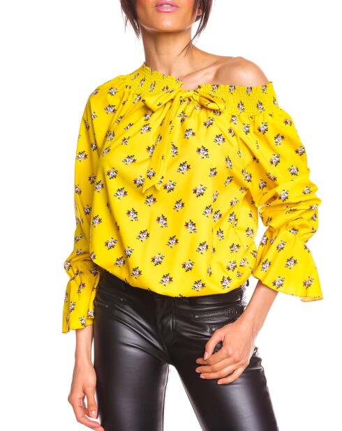 Top imprimé floral Valy jaune