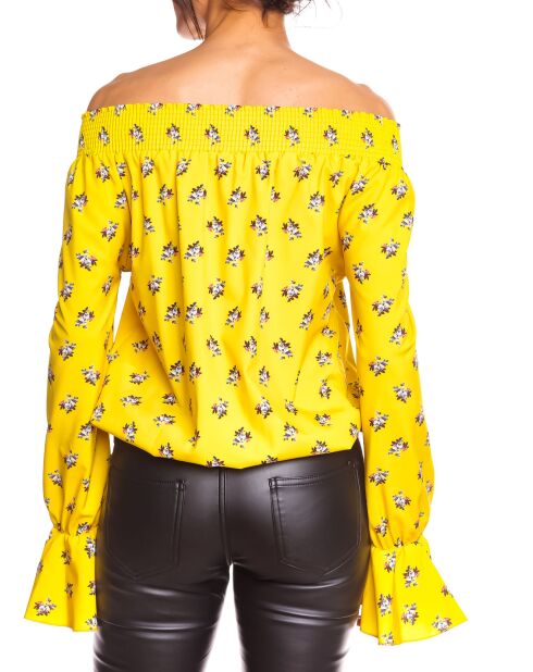 Top imprimé floral Valy jaune
