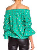 Top imprimé floral Valy vert