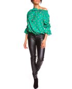Top imprimé floral Valy vert